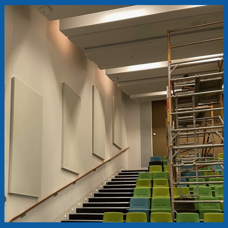 Soundproof panels in university lecture hall